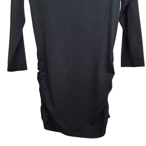 Hippie Rose Black Long Sleeve Side Cinch Cold Shoulder Sweater Top Size Small - Picture 7 of 9